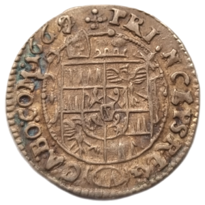 3 Krejcar 1669, Karel II. Liechtenstein, Arc.Olomouc