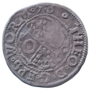 2 Krejcar 1576 , Bisk. Worms, Titul Maxmiliana