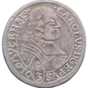 3 Krajcar 1695, SAS, Karel II. Liechtenstein