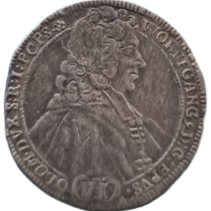 6 Krejcar 1712, W.H. Schrattenbach, Arcibiskupství Olomouc