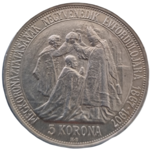 5 Koruna 1907 K.b. korunovace Františka Josefa I.