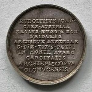 Stříbrná intronizační medaile 1819 , Rudolf Jan , Arcibiskupství Olomouc