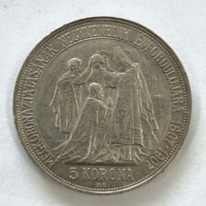 5 Koruna 1907 k.b., korunovace Františka Josefa I.