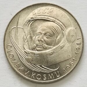100 Koruna 1981 , Člověk v kosmu - J.A. Gagarin.