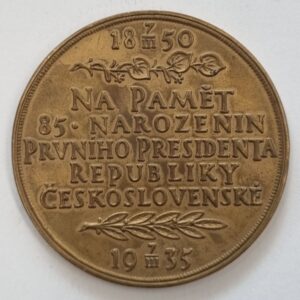 Bronzová medaile 1935 T.G.M. k 85. narozeninám , 50mm