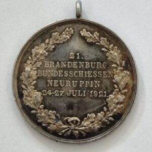Stříbrná střelecká medaile 1921- Braniborsko.