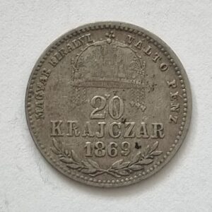 Stříbrný 20 Krejcar 1869 Gyf František Josef I.