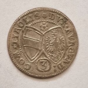 Stříbrný 3 Krejcar 1640, Hall , Arc. Ferdinand Karel.