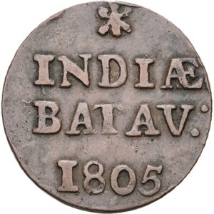 1Duit Batavia 1805, Východní Nizozemská Indie.