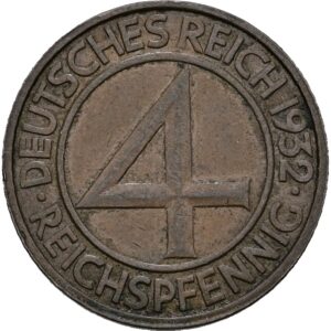 4 Reichspfennig 1932 G