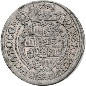 3krejcar 1695 SAS ,Karel II Liechtenstein , Arc. Olomouc