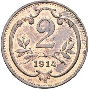 2 haléř 1914 , František Josef I.