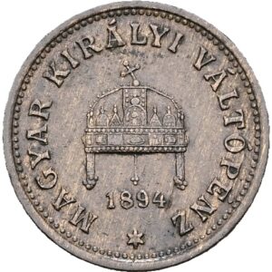 1 Fillér 1894 , František Josef I.