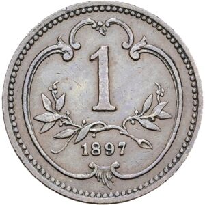 1 Haléř 1897, František Josef I.