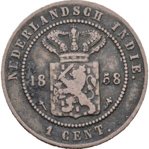1 cent 1858 - Vilém III.