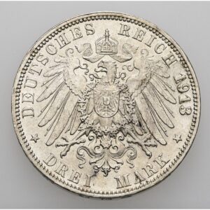 3 Marka 1913 J, Hamburg.