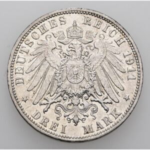 3 Marka 1911 J, Hamburg.