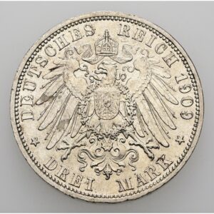3 Marka1909 A, Wilhelm II. Prusko .