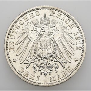 3 Marka1912 A, Wilhelm II. Prusko .