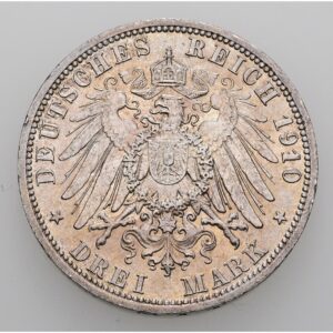 3 Marka1910 A, Wilhelm II. Prusko .