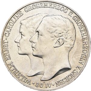 5 Marka 1903 A, velkovévodství Saxe , Weimar , Eisenach.