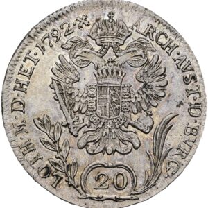 20 Krejcar 1792 B, Kremnica, Leopold II