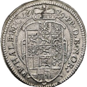1/6 Tolar 1679, Johann Fridrich, Brandenburg- Ansbach.
