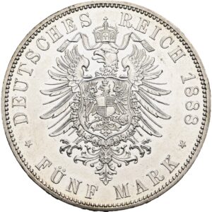 5 Marka 1888 A , Prusko, Fridrich III.