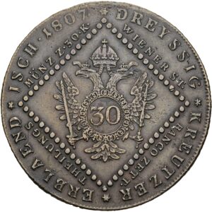30 Krejcar 1807 B, František I. Kremnica