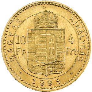 4 zlatník 1885 K.b. František Josef I.