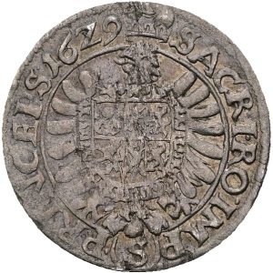 3 krejcar 1629, Zaháň, Albrecht z Valdštejna