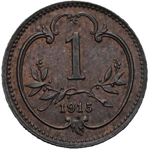 1 Haléř 1915, František Josef I. Vídeň