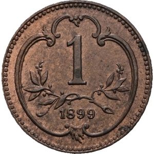 1 Haléř 1899, František Josef I. Vídeň