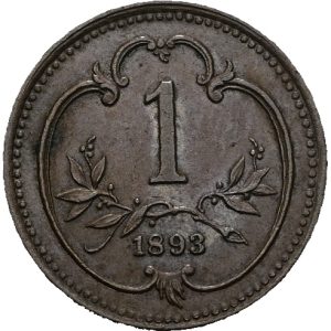 1 Haléř 1893, František Josef I. Vídeň