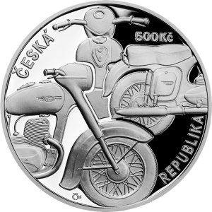 Stříbrná mince 500 Kč 2022 Motocykl Jawa 250 proof