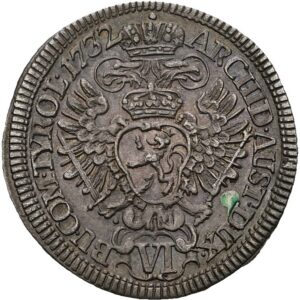 6 Krejcar 1732, Praha, Karel VI.