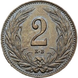 2 Fillér 1909 K.B. , František Josef I.