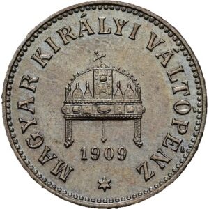 2 Fillér 1909 K.B. , František Josef I.