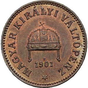 2 Fillér 1901 K.B. , František Josef I.