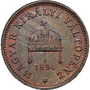 1 Fillér 1894 K.B. , František Josef I.