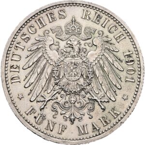 5 Marka 1901 A,  Vilém II. Pruské království
