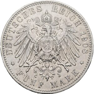 5 Marka 1908 D,   Jiří II. Sasko- Meininge