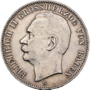 3 Marka 1908 G, Baden, Fridrich II.