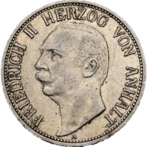 3 Marka 1909 A, Fridrich II. Anhaltsko- Dessau