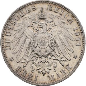 3 Marka 1911 E, Fridrich August III. Saské království.