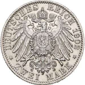 2 Marka 1902 F,  Vilém II. Württemberk