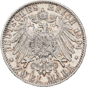 2 Marka 1904 F,  Vilém II. Württemberk