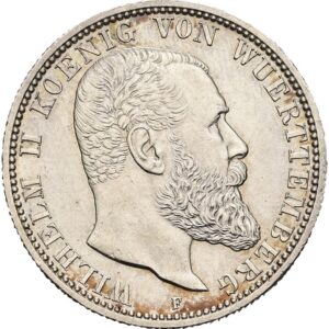 2 Marka 1914 F,  Vilém II. Württemberk