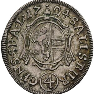 4 Krejcar 1724, Salzburg, František Antonín z Harrachu