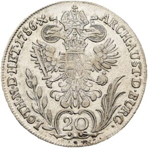 20 Krejcar 1786 F, Josef II. Hall